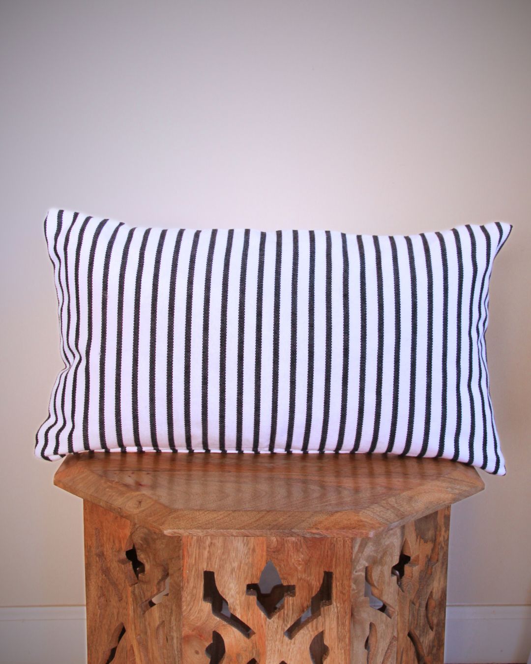 black and white lumbar pillow cover