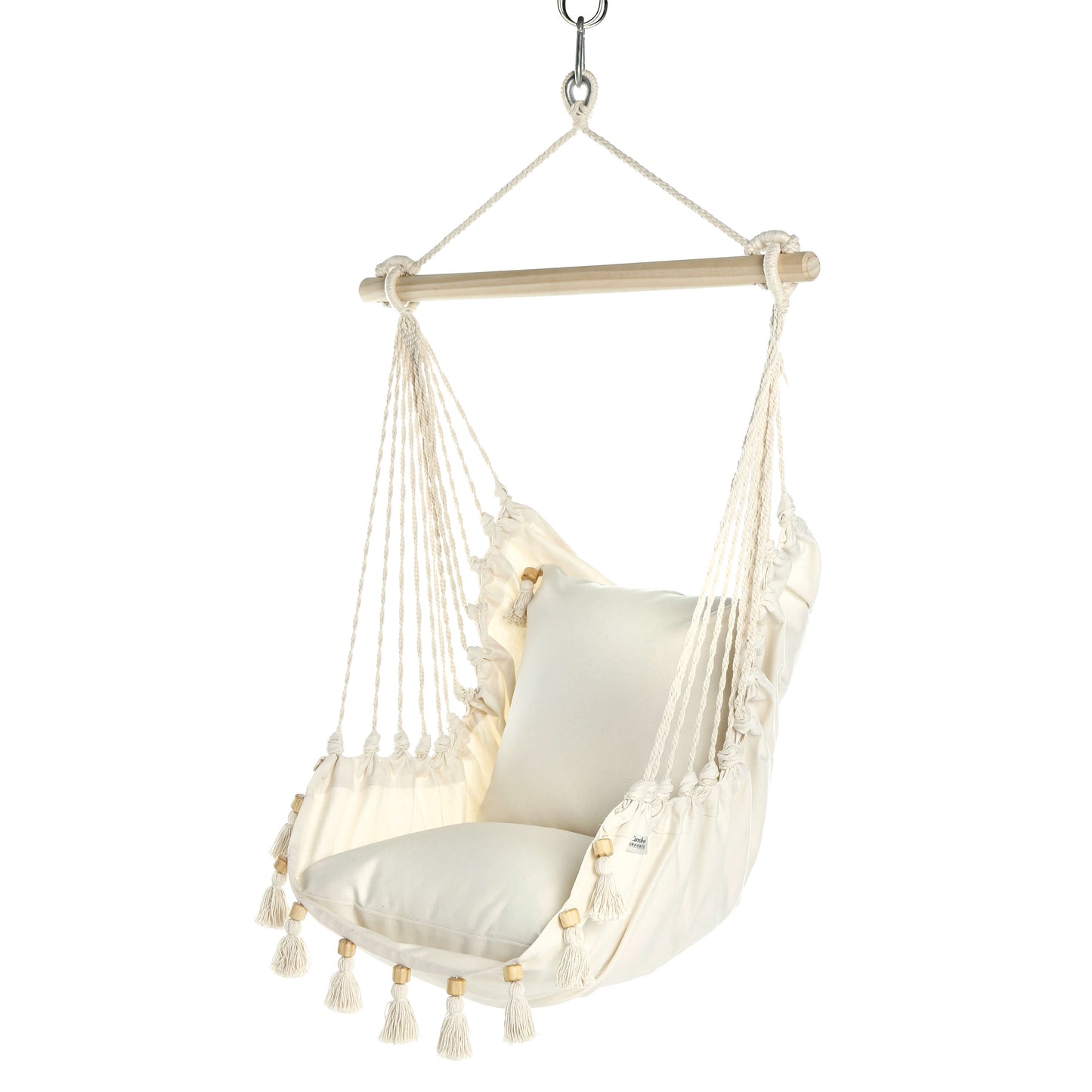 Hammock Chair With Tassels in a white back ground 
