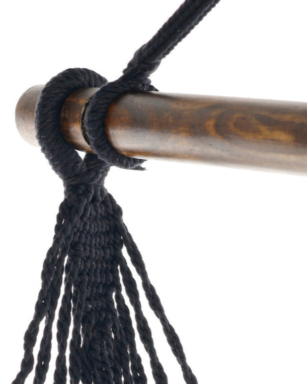 black hammock chair with spreader bar