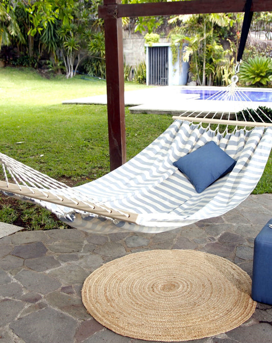blue white stripe hammock