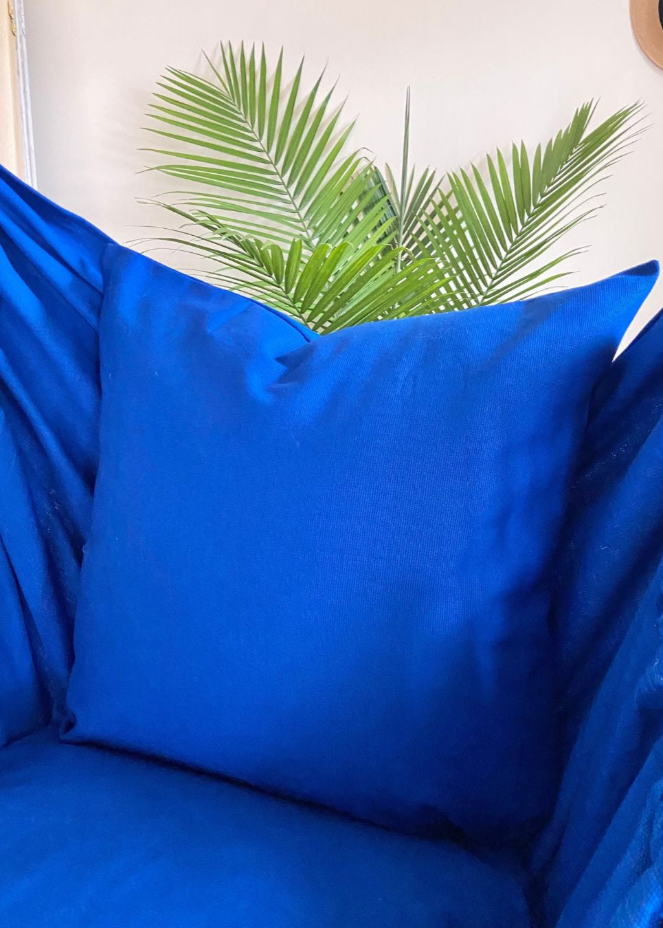 solid blue pillow cover 24x24