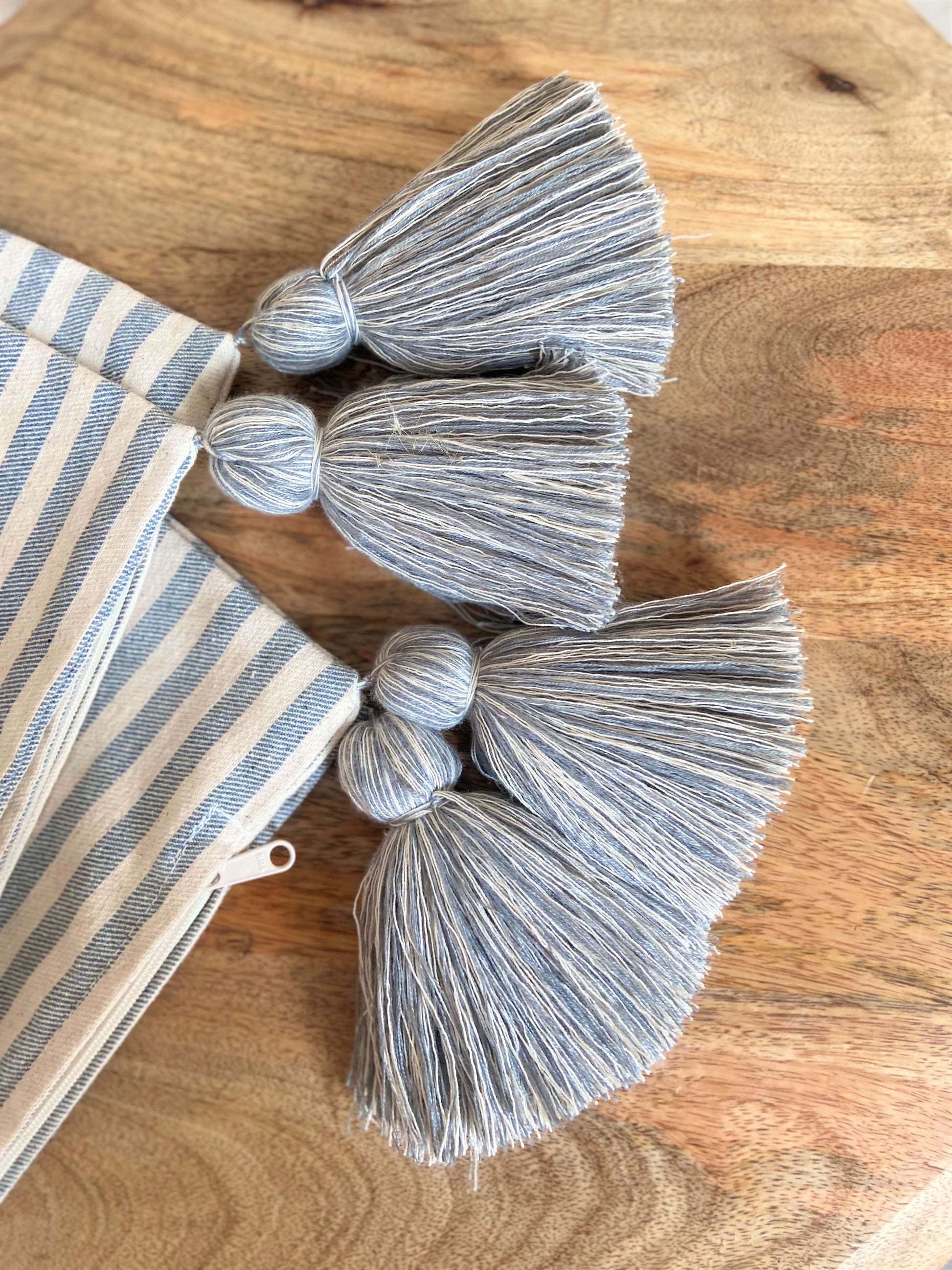 Coastal Pillow Cover with Tassels