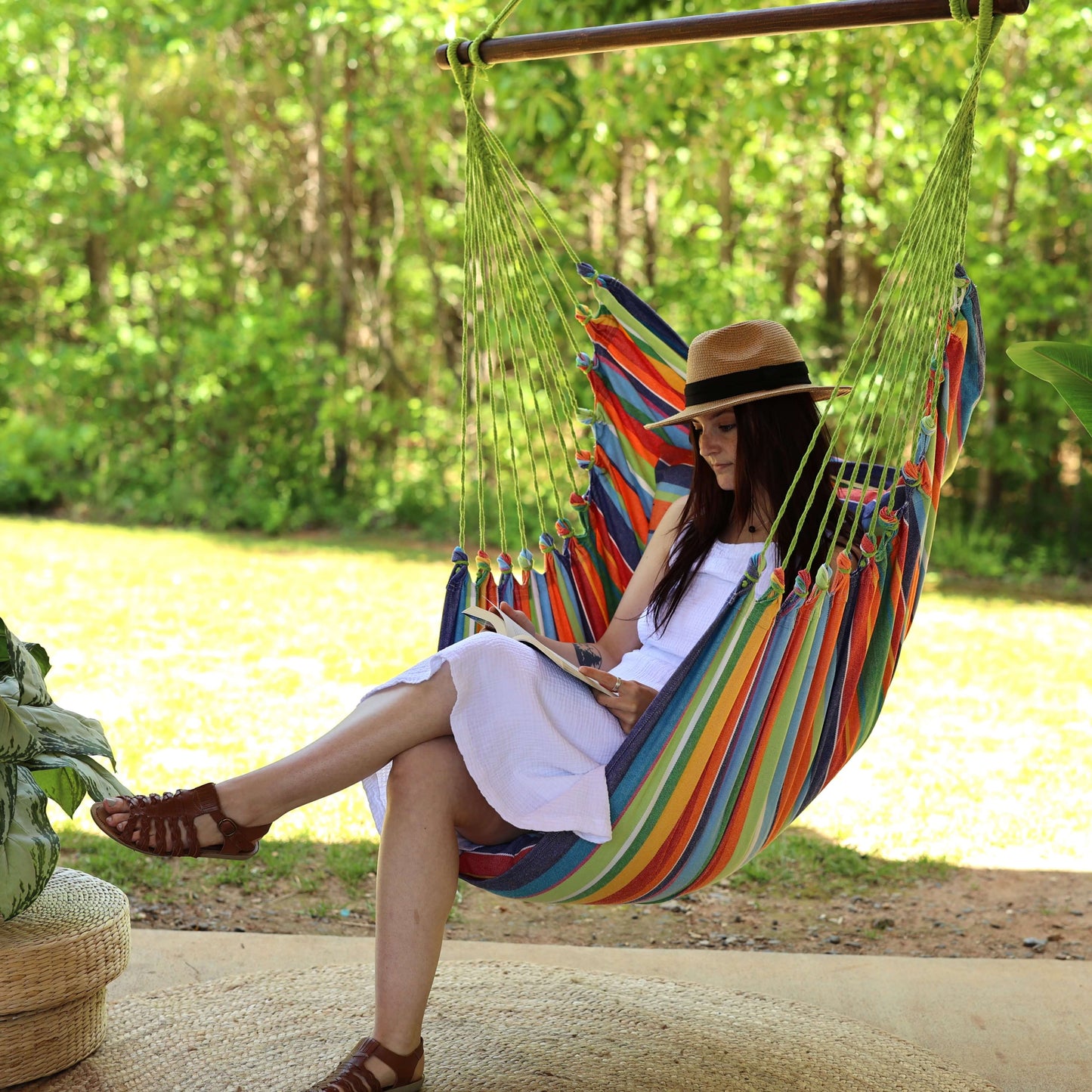 colorful rainbow stripe hammock chair swing