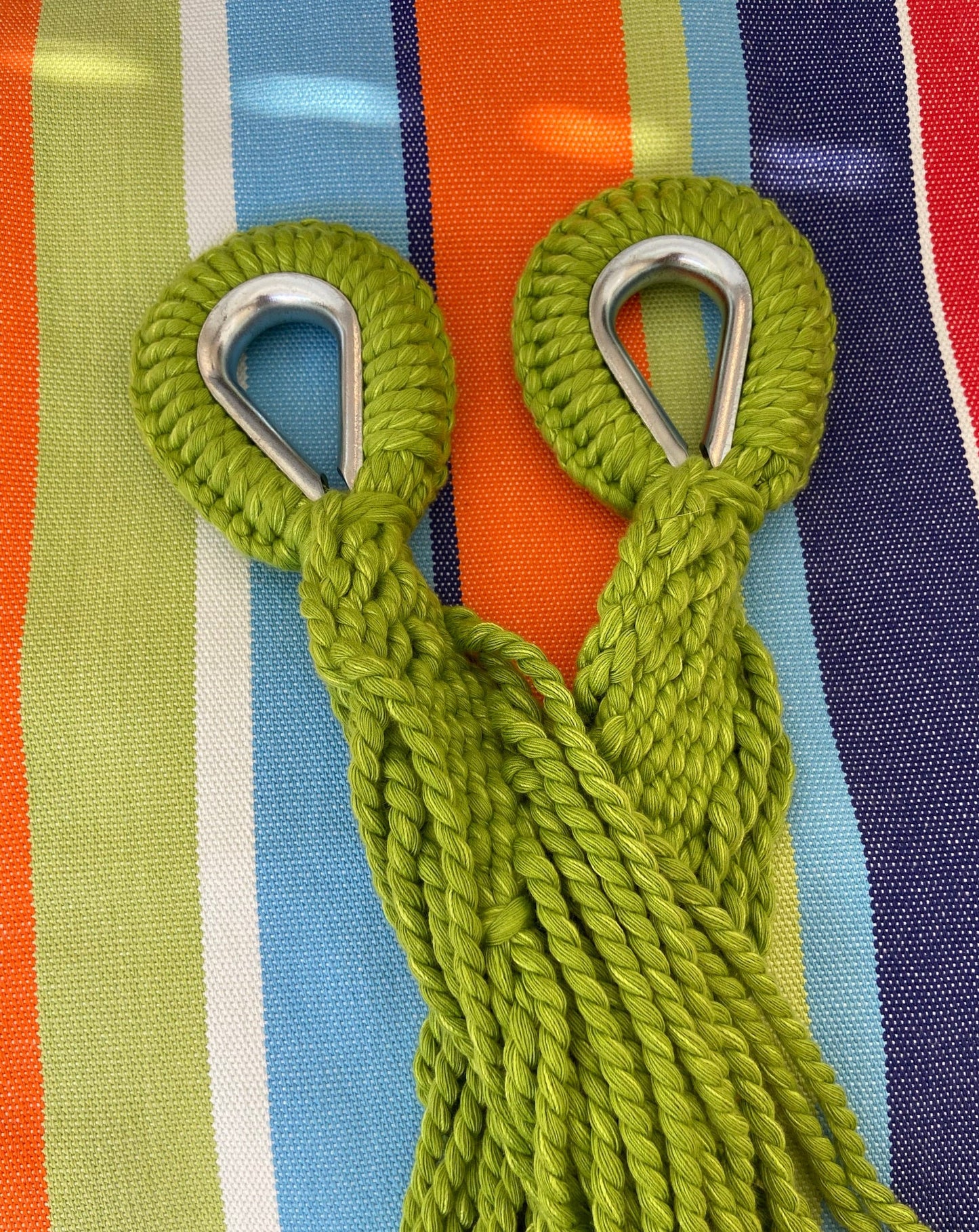 rainbow cotton hammock fabric closeup