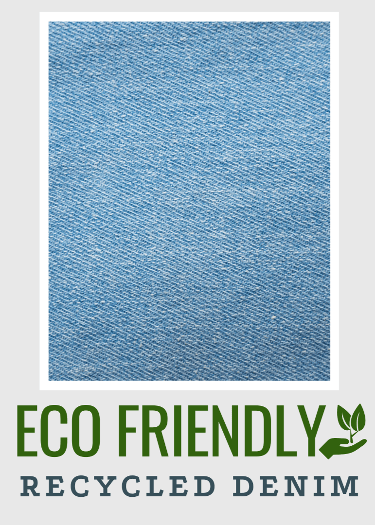 Upcycled blue denim fabric used for the hammock chair