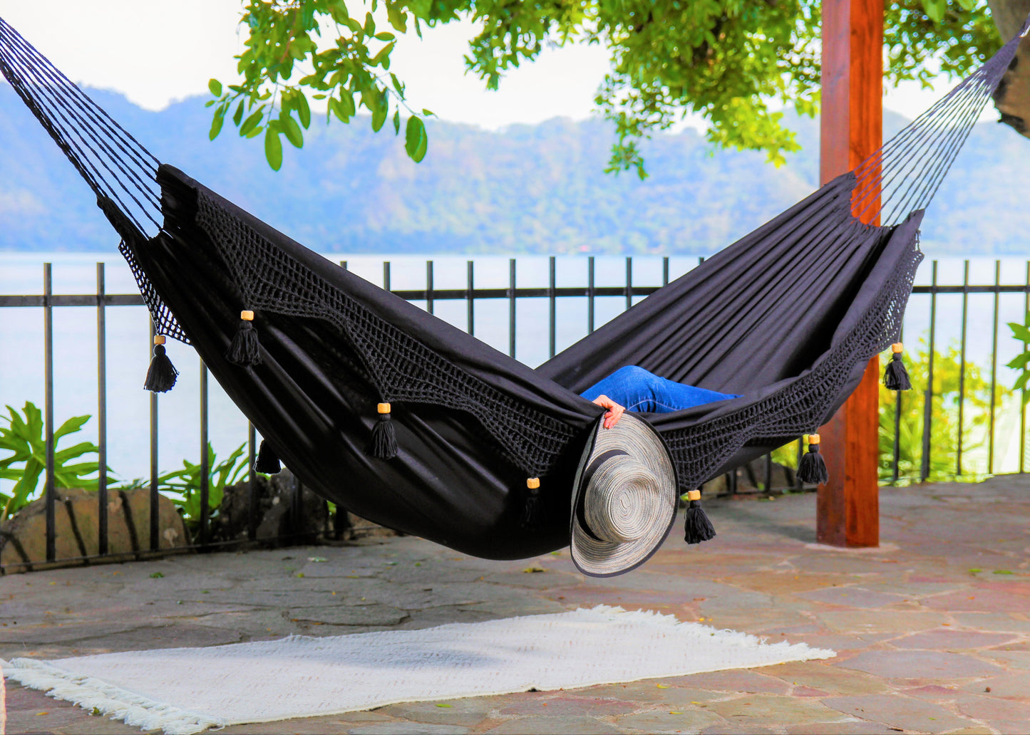 Boho Crochet Fringe Hammock
