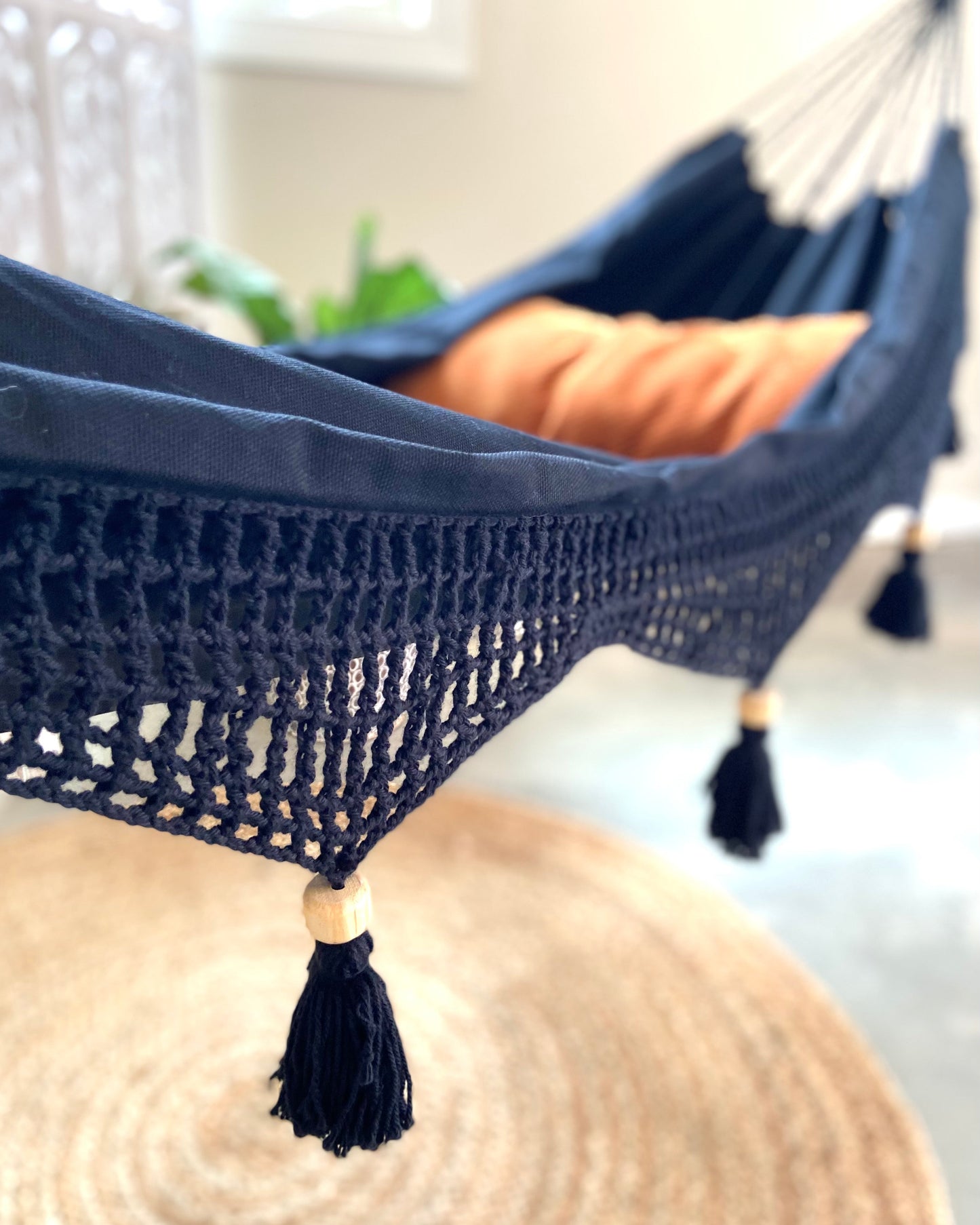 Boho Crochet Fringe Hammock