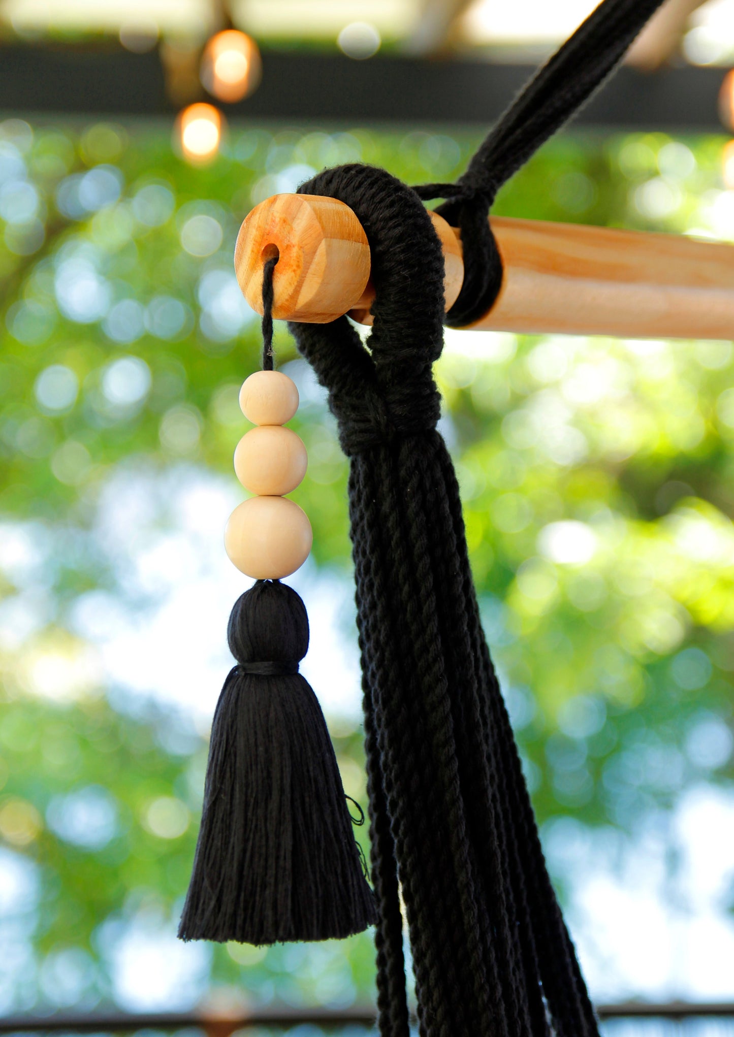 Black Macrame Hammock Chair