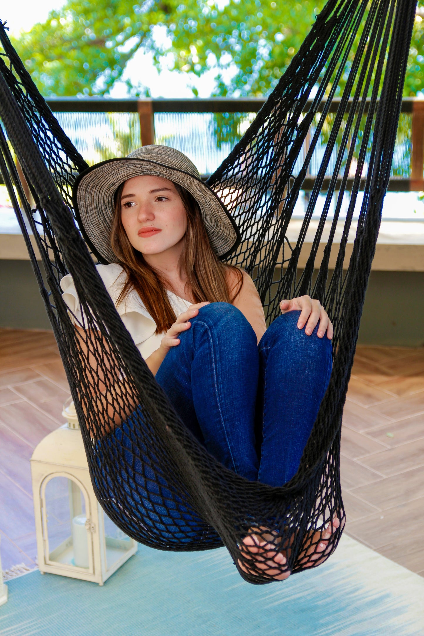 Black Macrame Hammock Chair