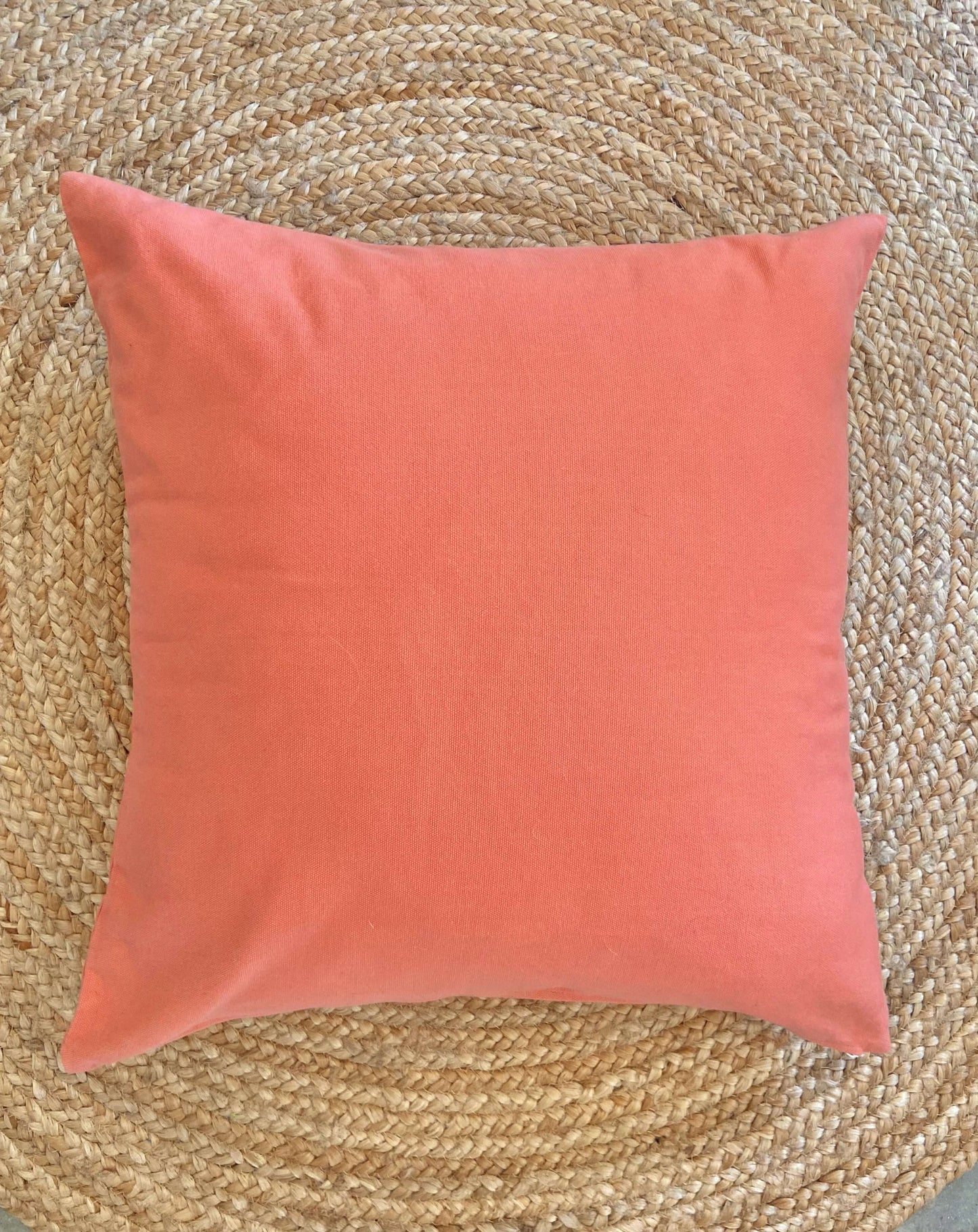 Boho Coral Pink Cotton Throw Pillow