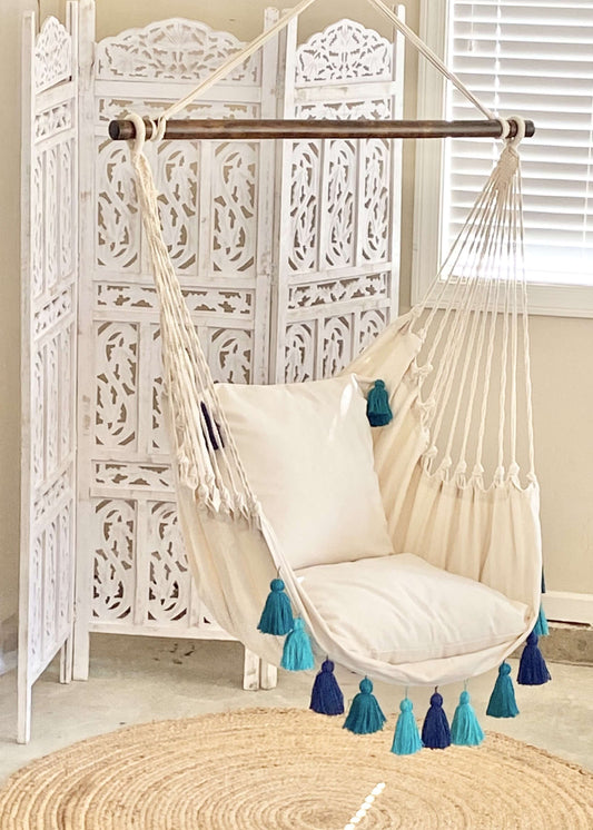 boho hammock chair with tassels