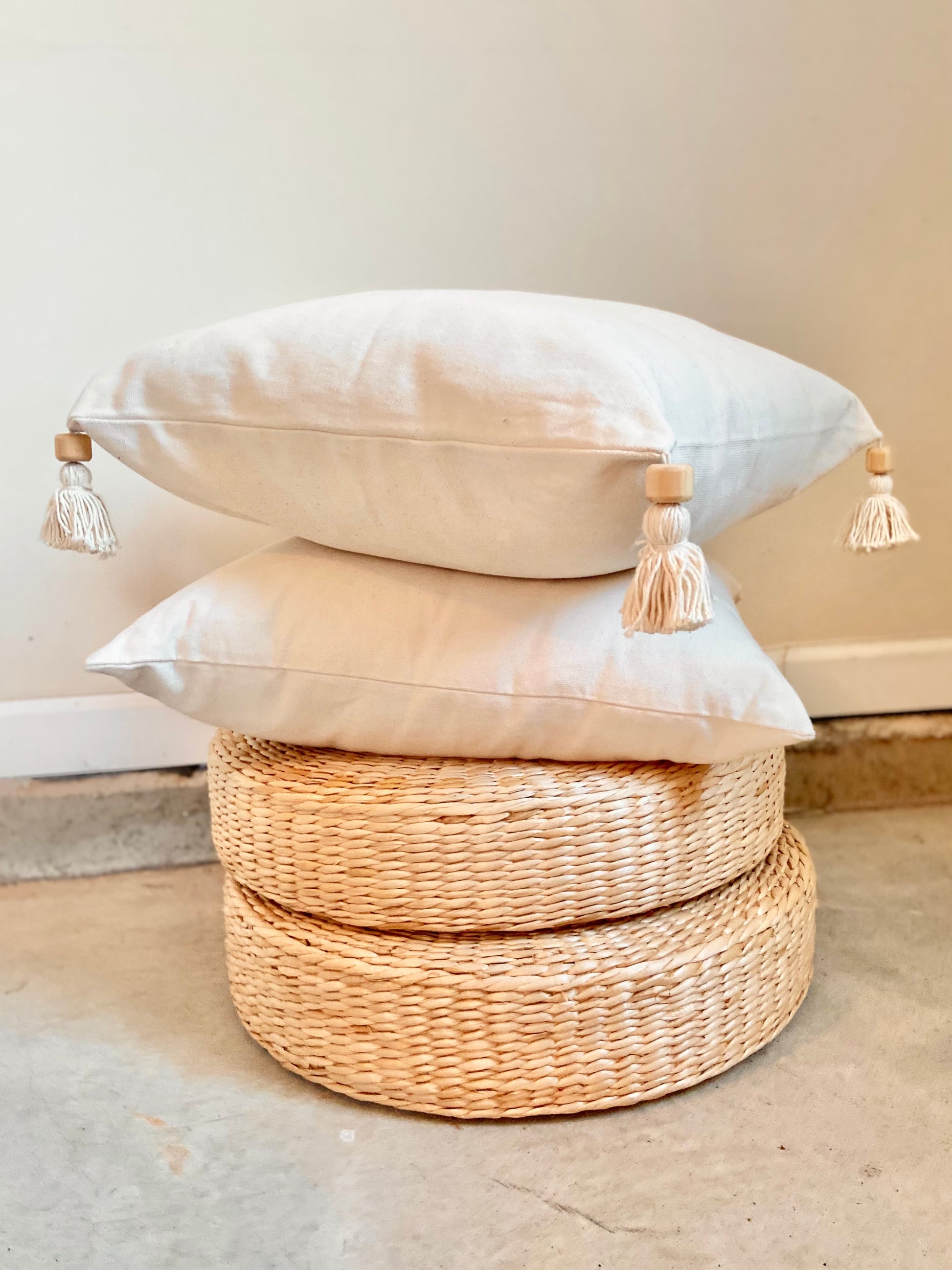 pillow with tassels