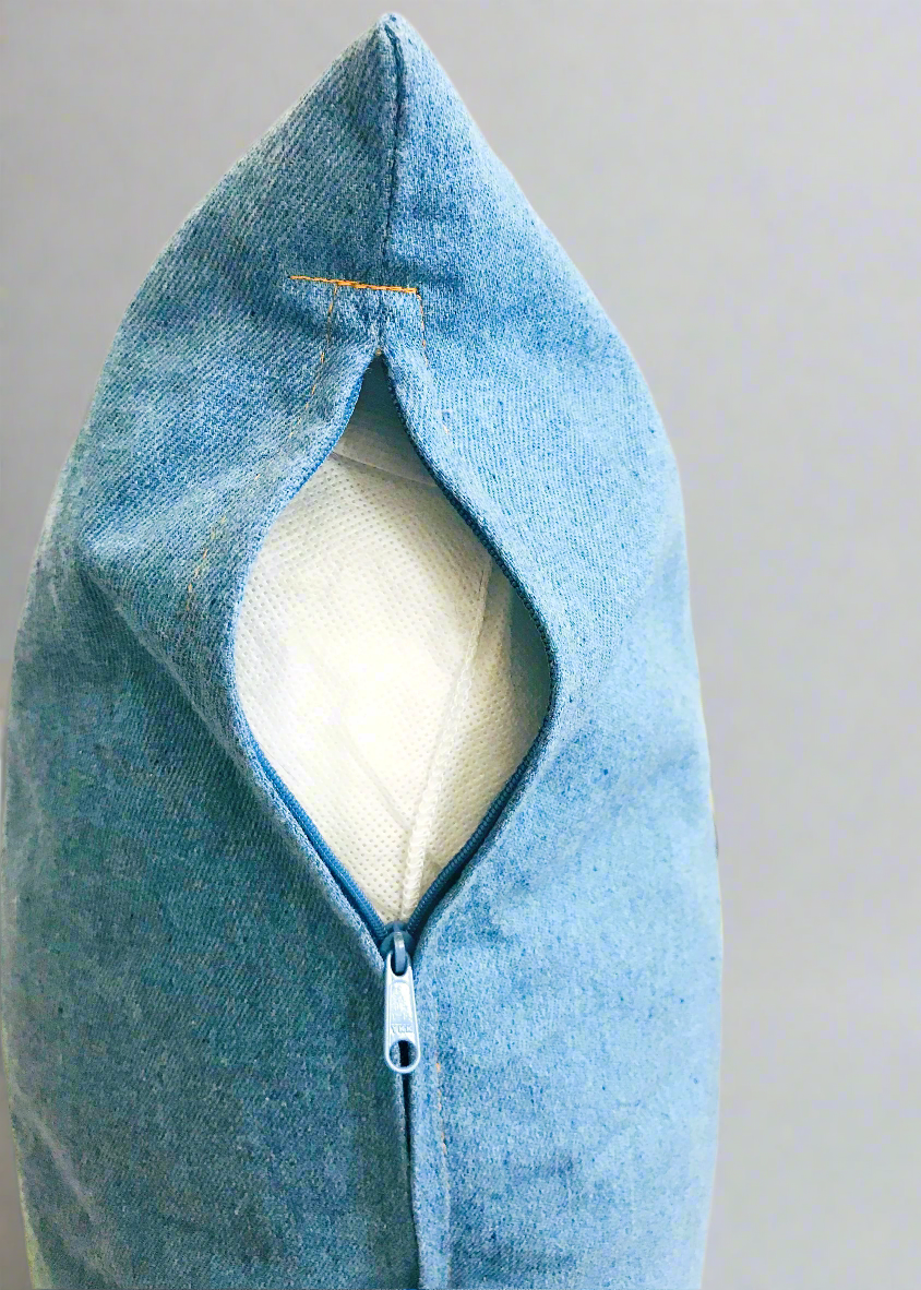 blue jeans pillow cushion with zipper