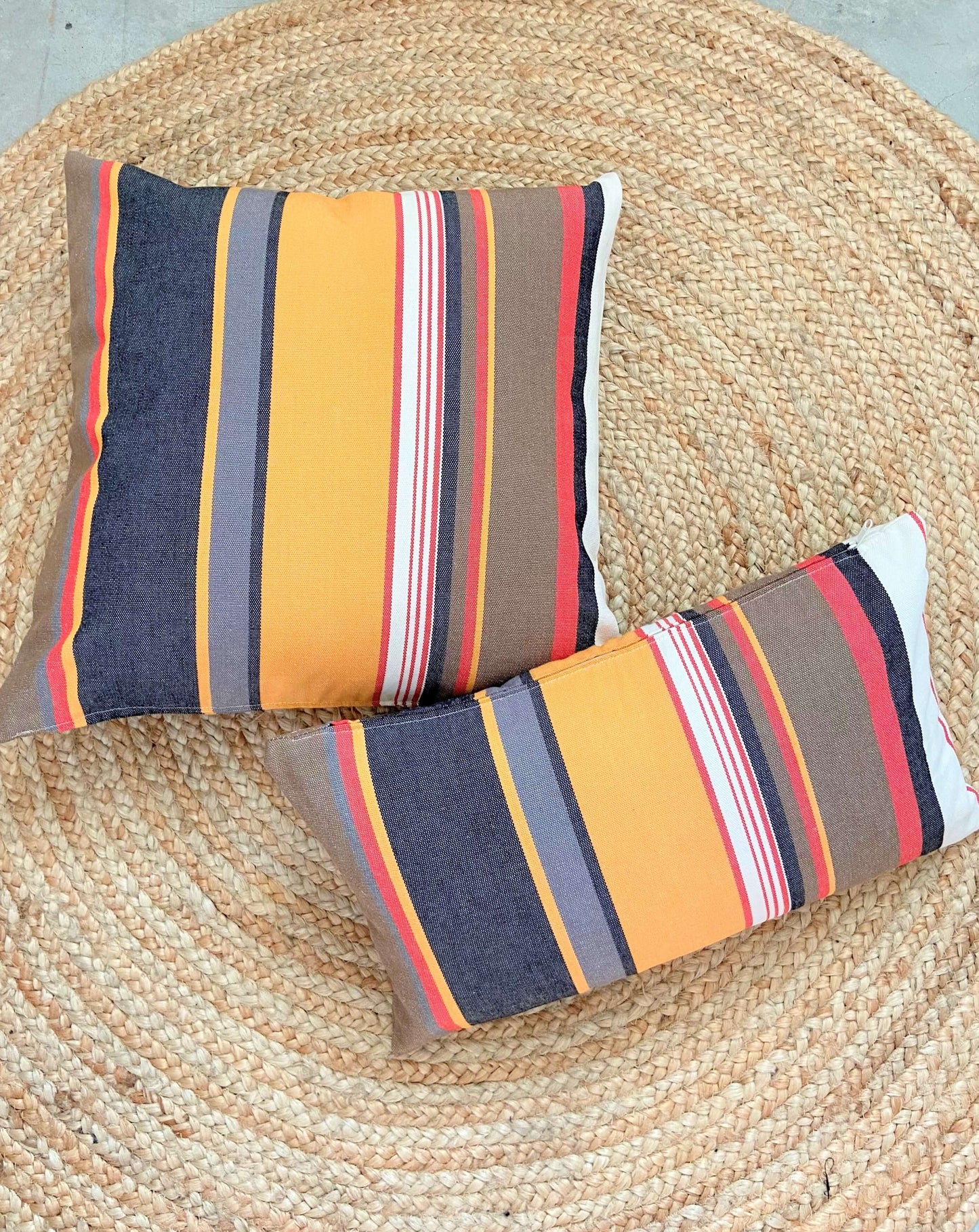 orange black red accent pillow