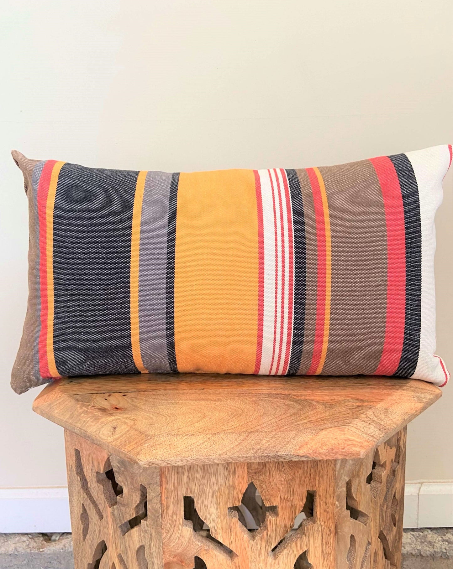 orange black red accent pillow