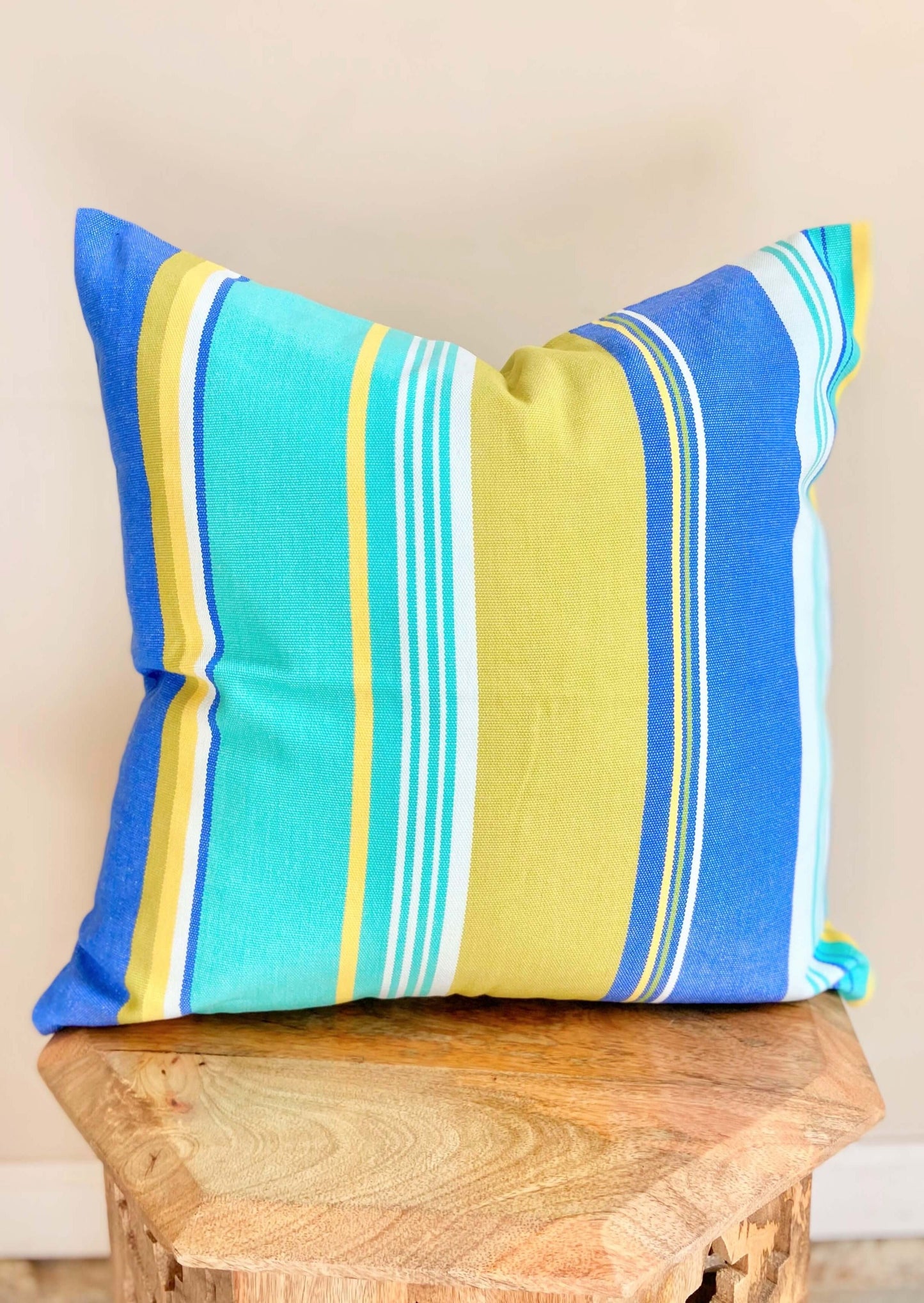 Blue Green Canvas Pillow Cover