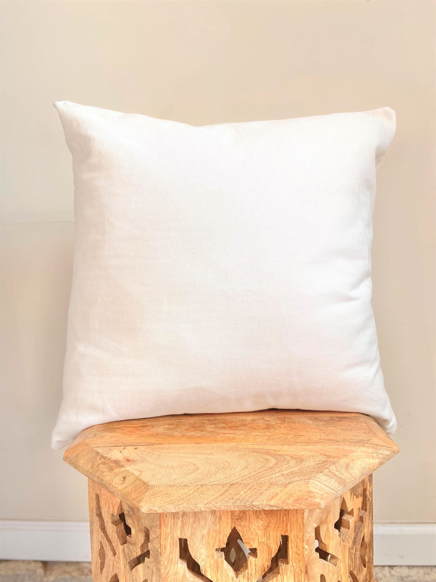 white cotton pillow cover