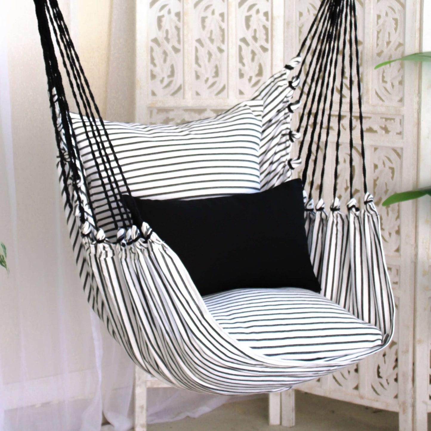 lumbar black throw pillow