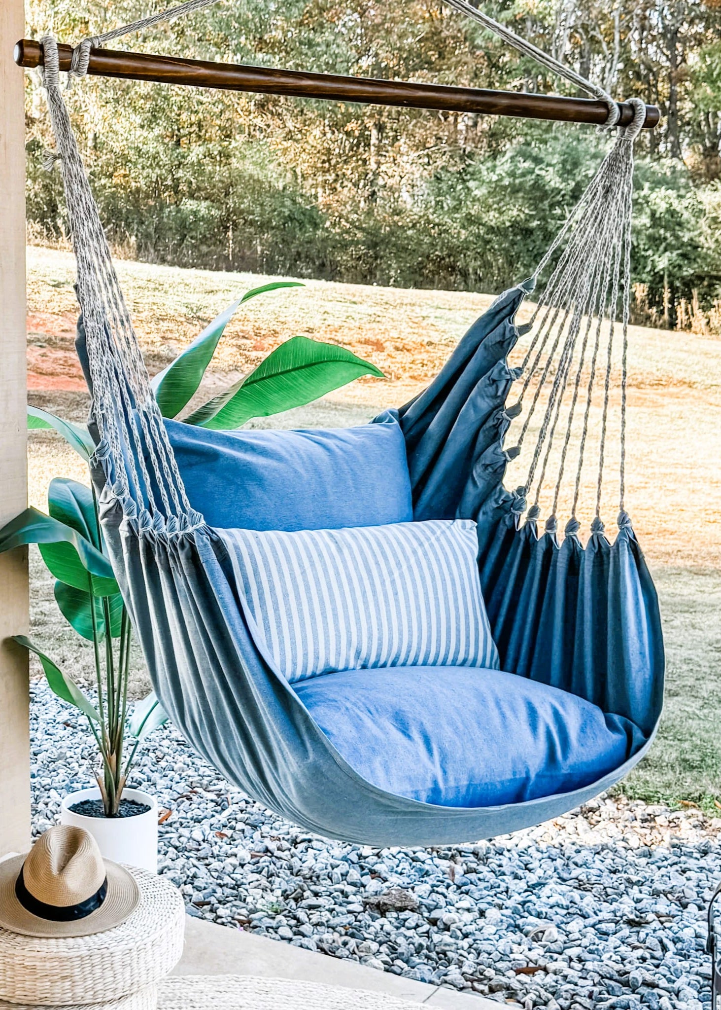 Coastal Chic Lumbar Pillow Cover Striped Beach Decor Throw