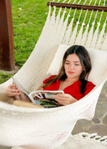 woven cotton blue hammock