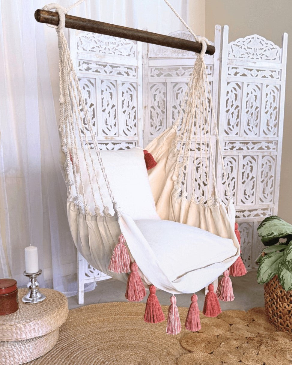 Small Pink hammock chair swing for bedroom