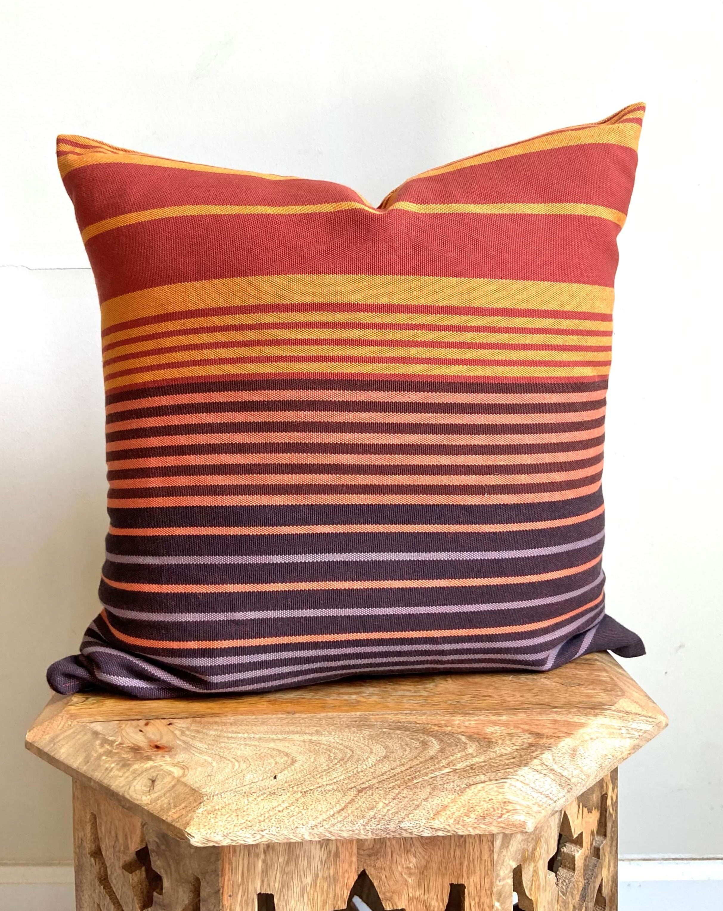 Striped Burnt Orange Pillow