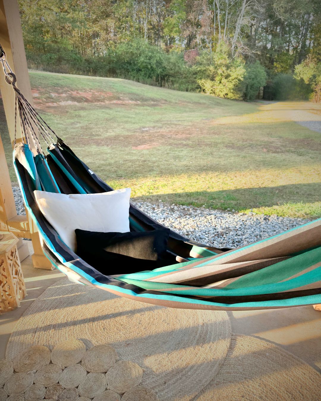 Turquoise Blue Canvas Hammock 