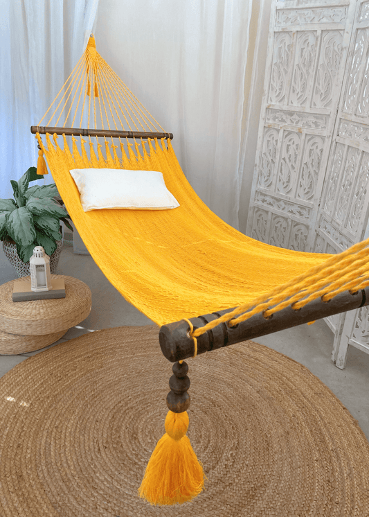 yellow hammock handwoven