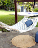 blue white stripe beach hammock