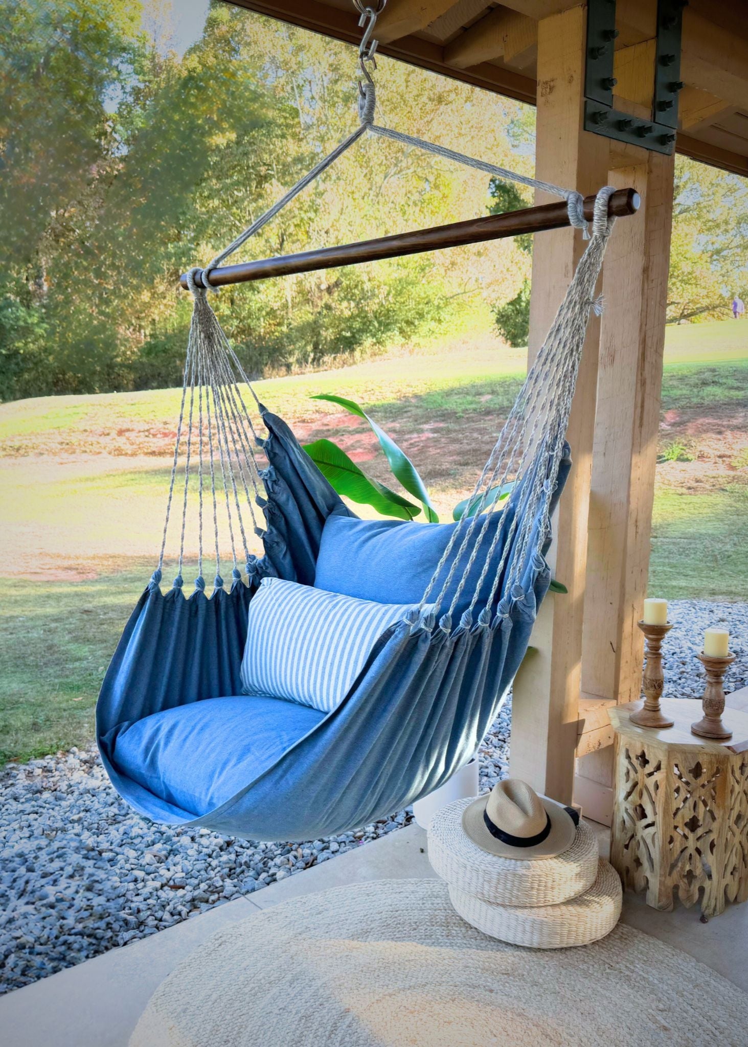 Hanging Chair Hammock With Hooks Blue Jeans Denim Hammock Swing