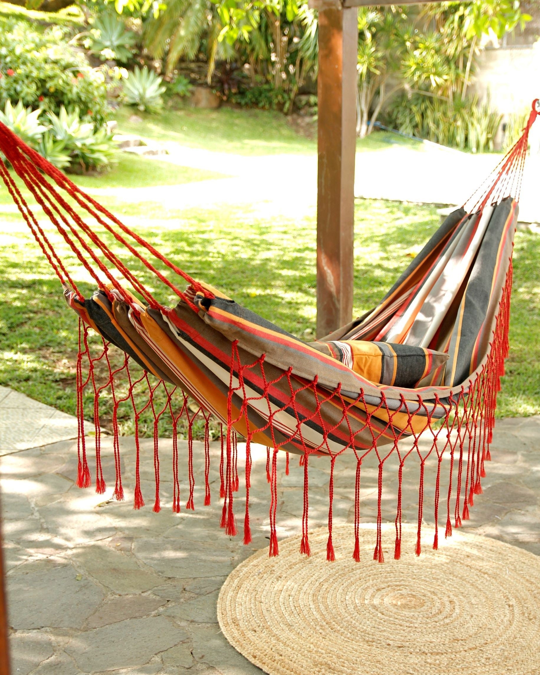 boho hammock with fringe