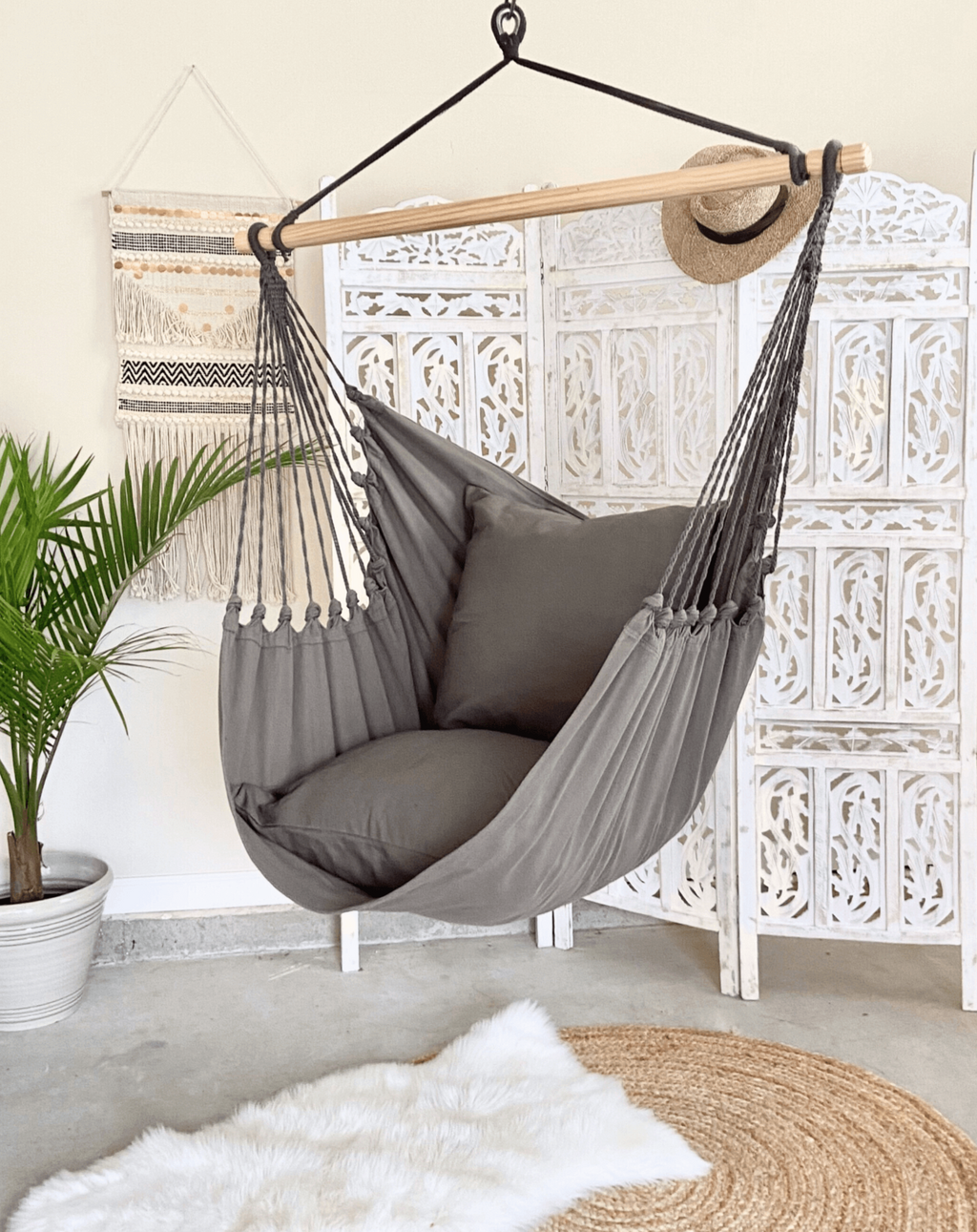 Boho Hammock Chair Swing  Tassel Fringe Lily Hanging Chair – Limbo Imports  Hammocks