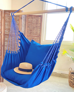 Blue Hanging Chair Hammock Swing