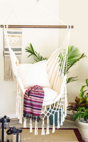 white cotton canvas pillow cushion for hammock