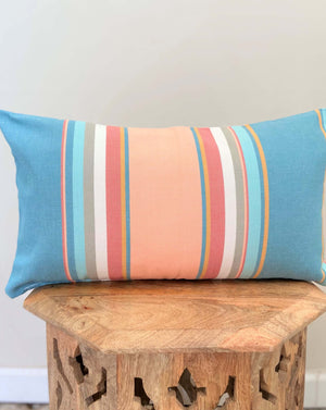 pink and light blue throw pillow cover 