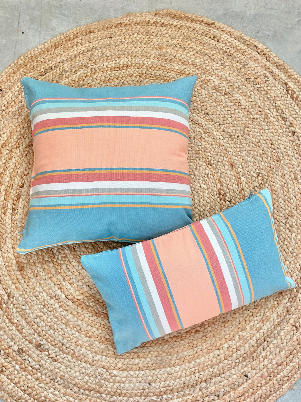 pink and light blue throw pillow cover 