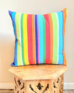 rainbow multi color pillow cover