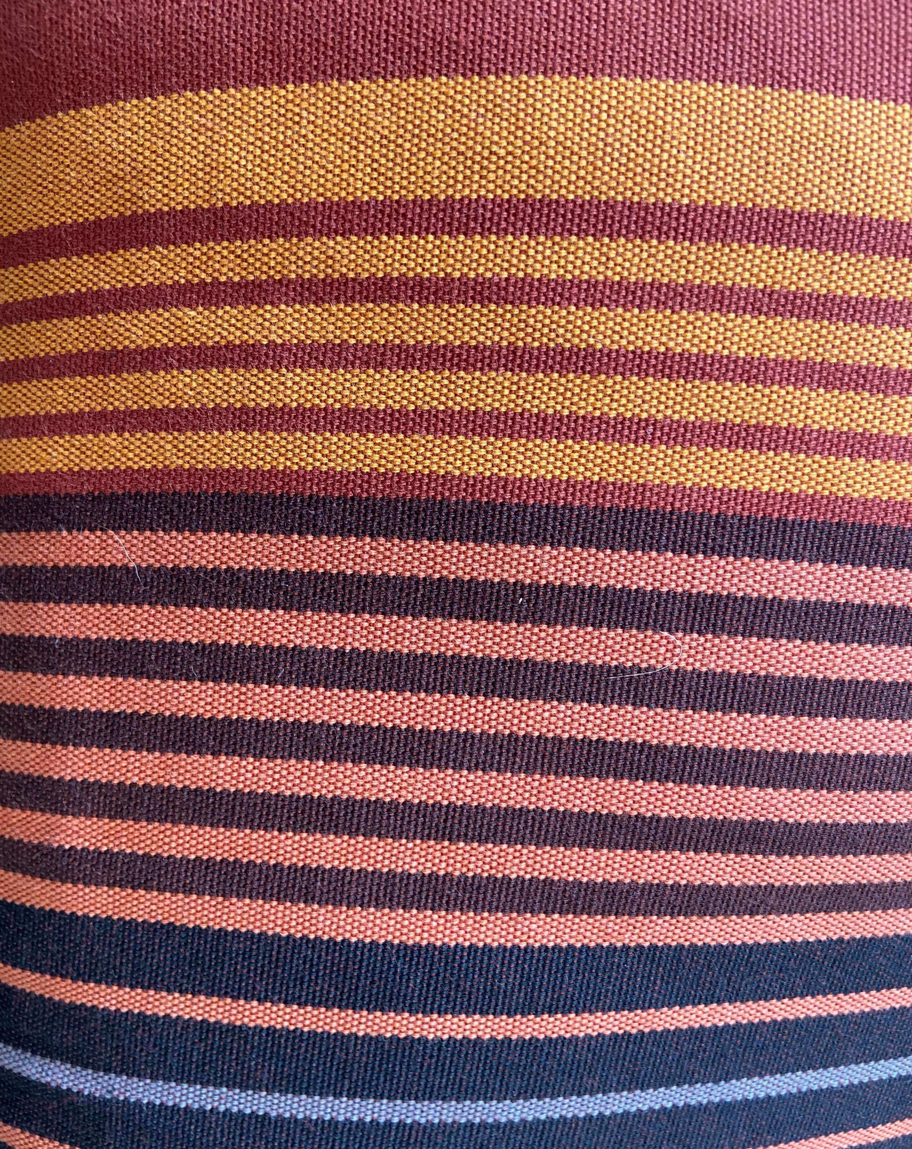 Striped Burnt Orange Pillow Fabric