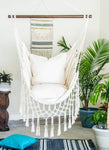 White Macrame Hammock Chair Swing