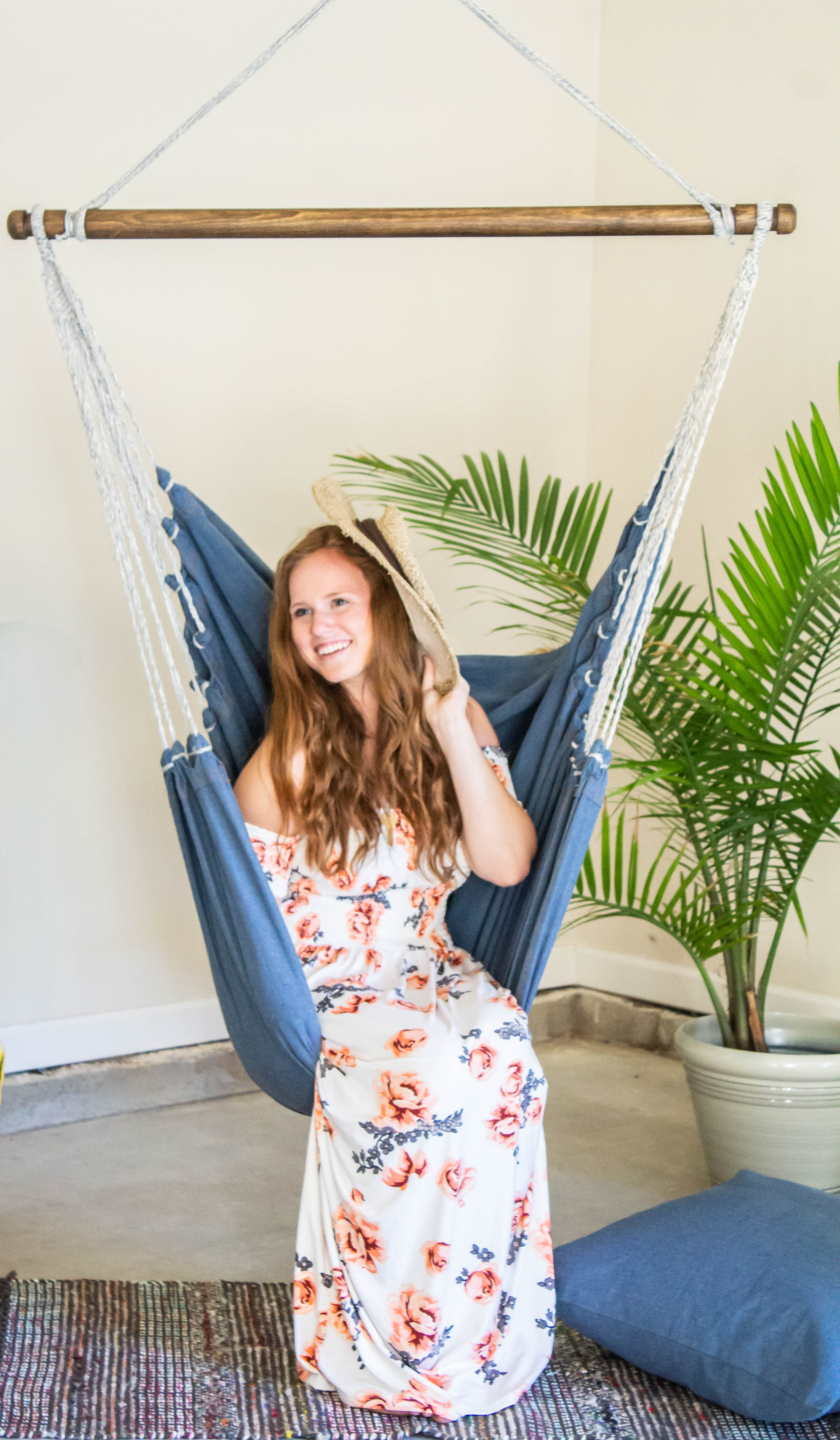 denim indoor hammock swing chair