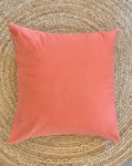 Boho Coral Pink Cotton Throw Pillow 