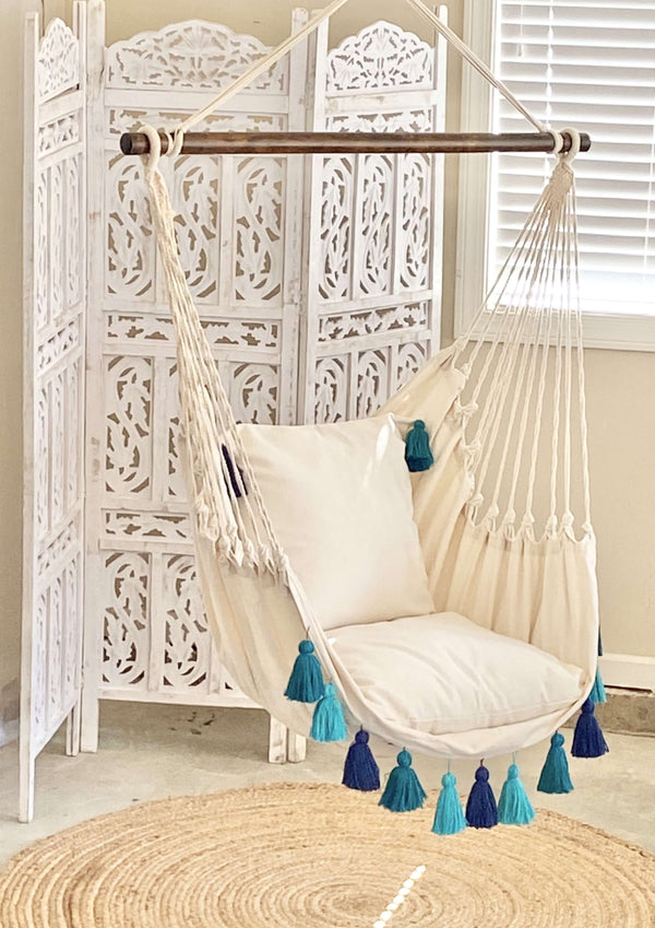 Boho Hammock Chair Swing | Tassel Fringe Lily Hanging Chair – Limbo ...