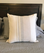 Tan Striped Cotton Pillow