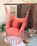 macrame pink hammock swing chair