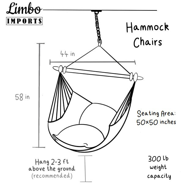 Drawing for a Blue Macrame Hanging Chair Hammock