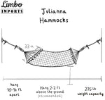 Black Woven Hammock With Wood Spreaders