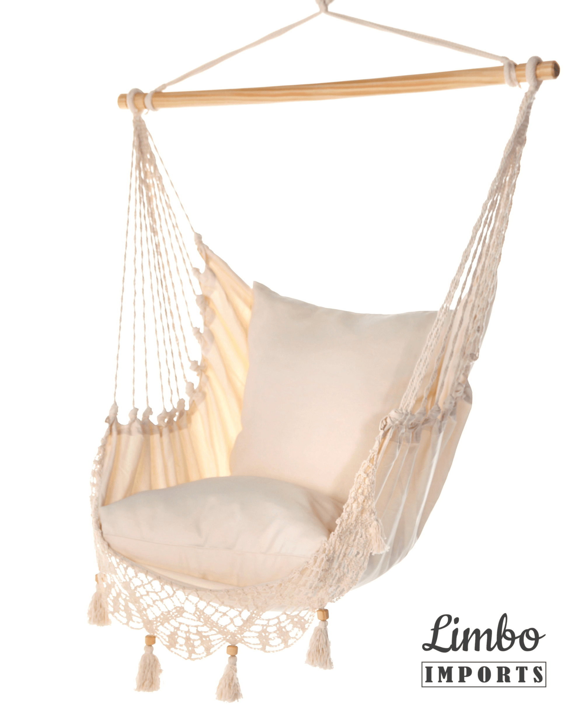 white background crochet swing chair 