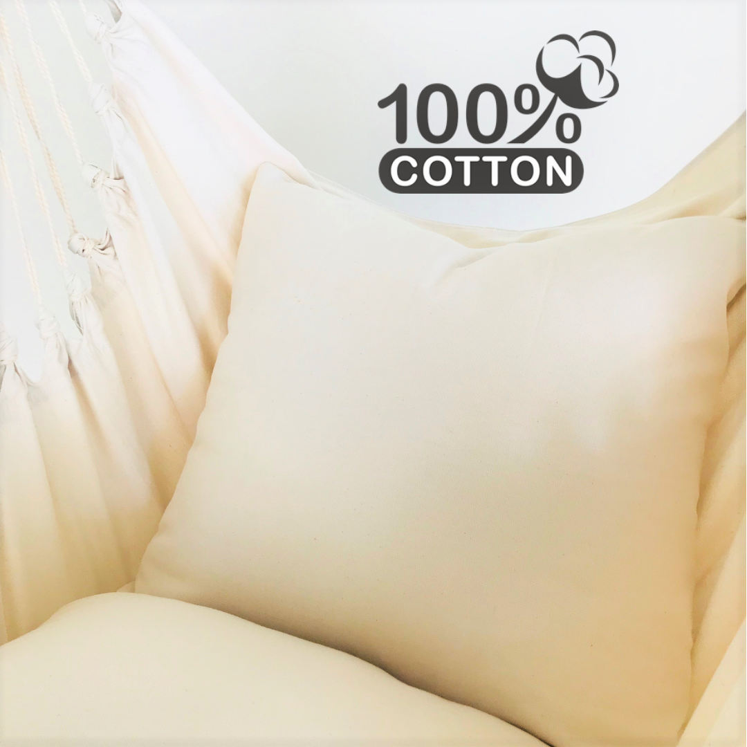 white cotton canvas pillow cushion for hammock