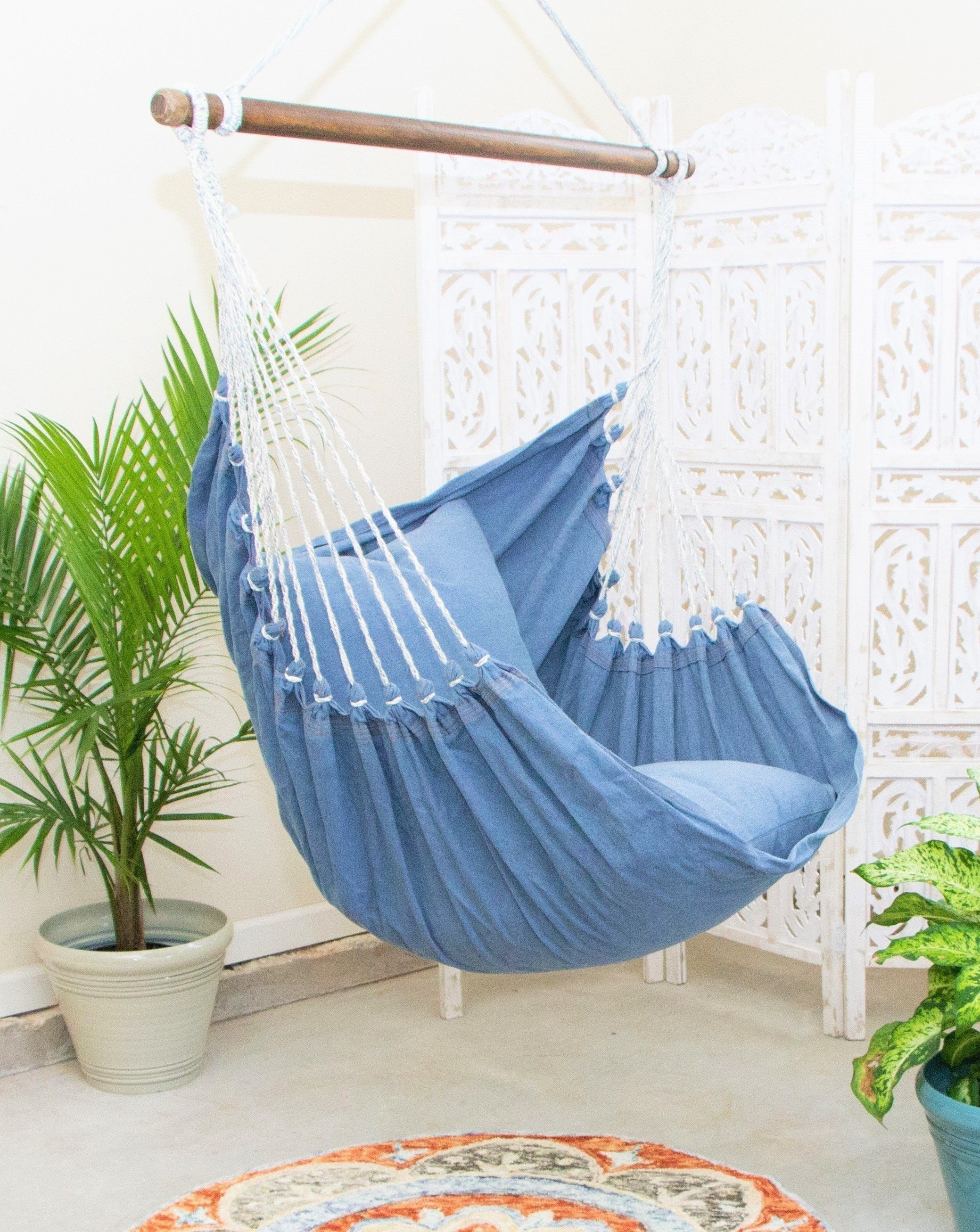 denim indoor hammock swing chair